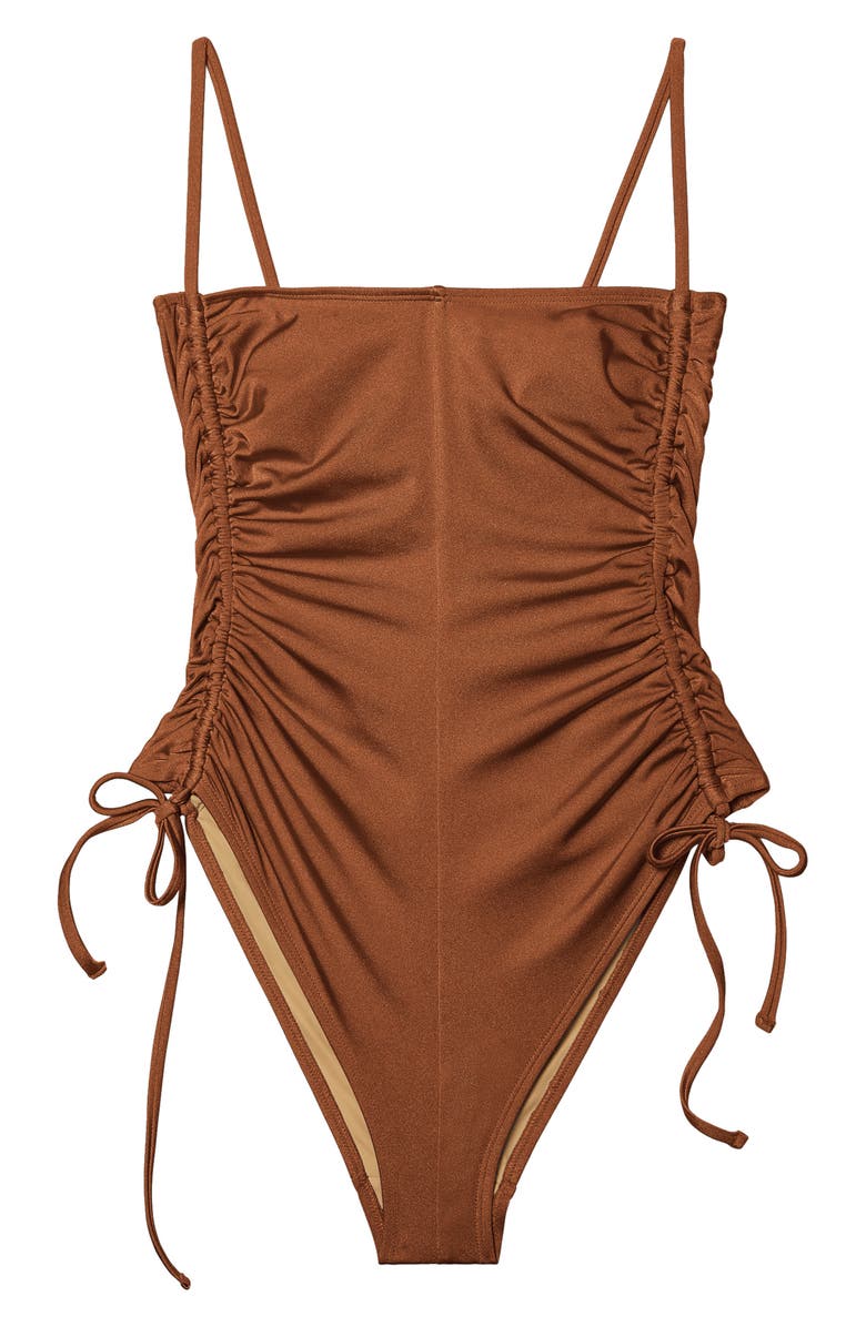 Nu Swim Disco Ruched One-Piece Swimsuit, Main, color,