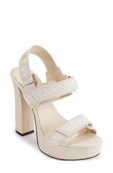 KARL LAGERFELD PARIS Alessia Faux Pearl Platform Sandal