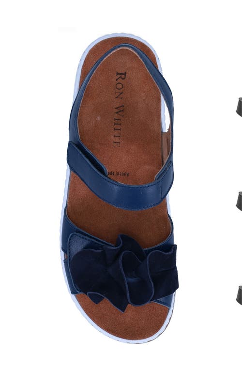Ron White Frances Slingback Platform Wedge Sandal In French Navy