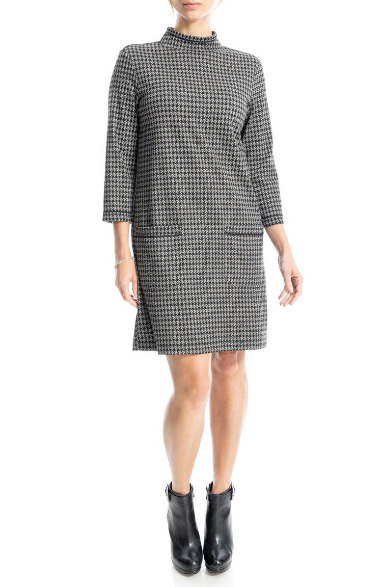 MAX STUDIO Houndstooth Knit Shift Dress, Alternate, color, 