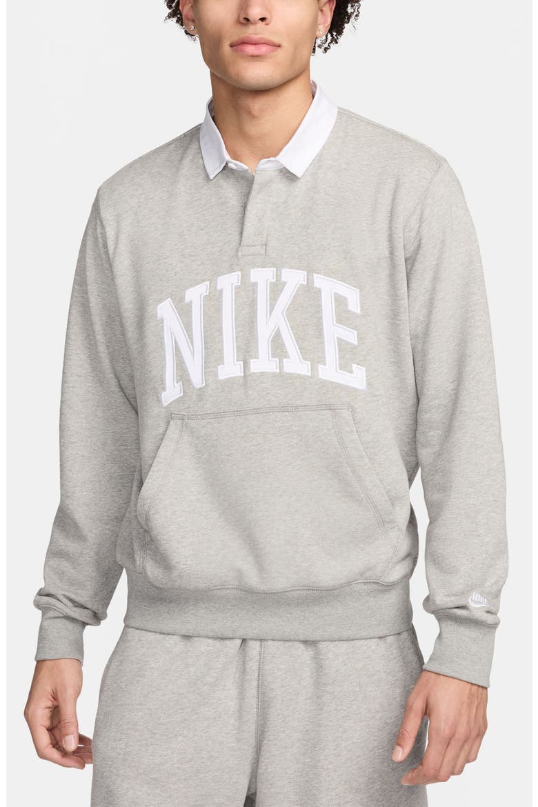 Club Rugby Logo Graphic Sweatshirt, Main, color, DARK GREY HEATHER/ WHITE