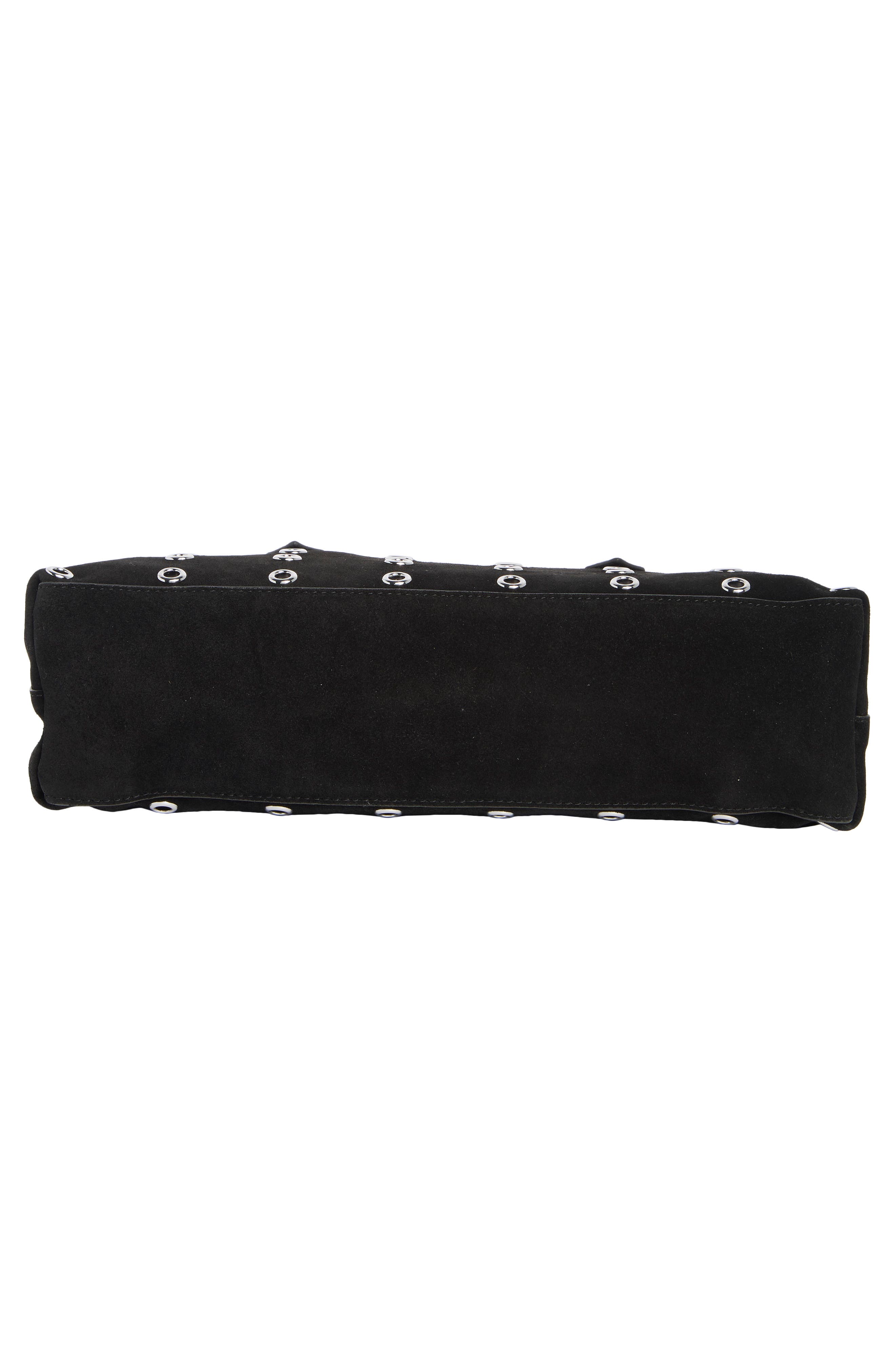 Rebecca Minkoff Industry Suede Shoulder Bag, Alternate, color, Black