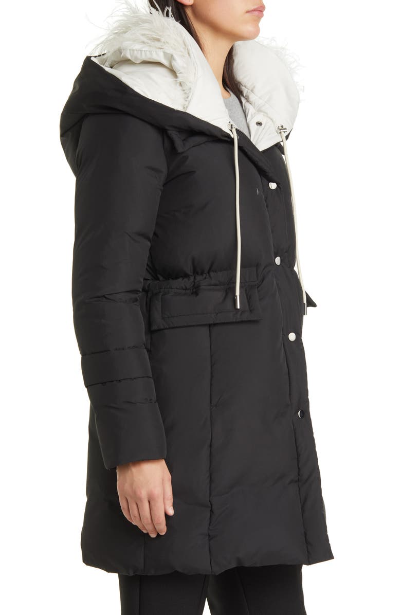 KOBI HALPERIN Hayden Feather Trim Hooded Puffer Coat, Alternate, color,