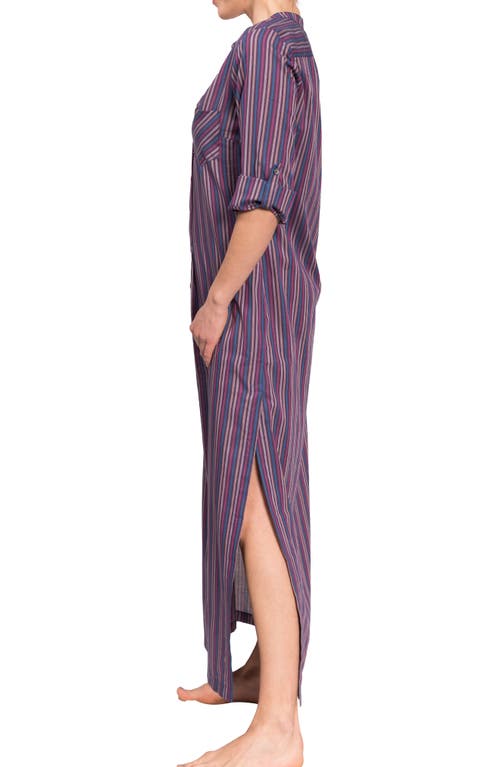 Everyday Ritual Tracey Cotton Caftan In Purple Grey