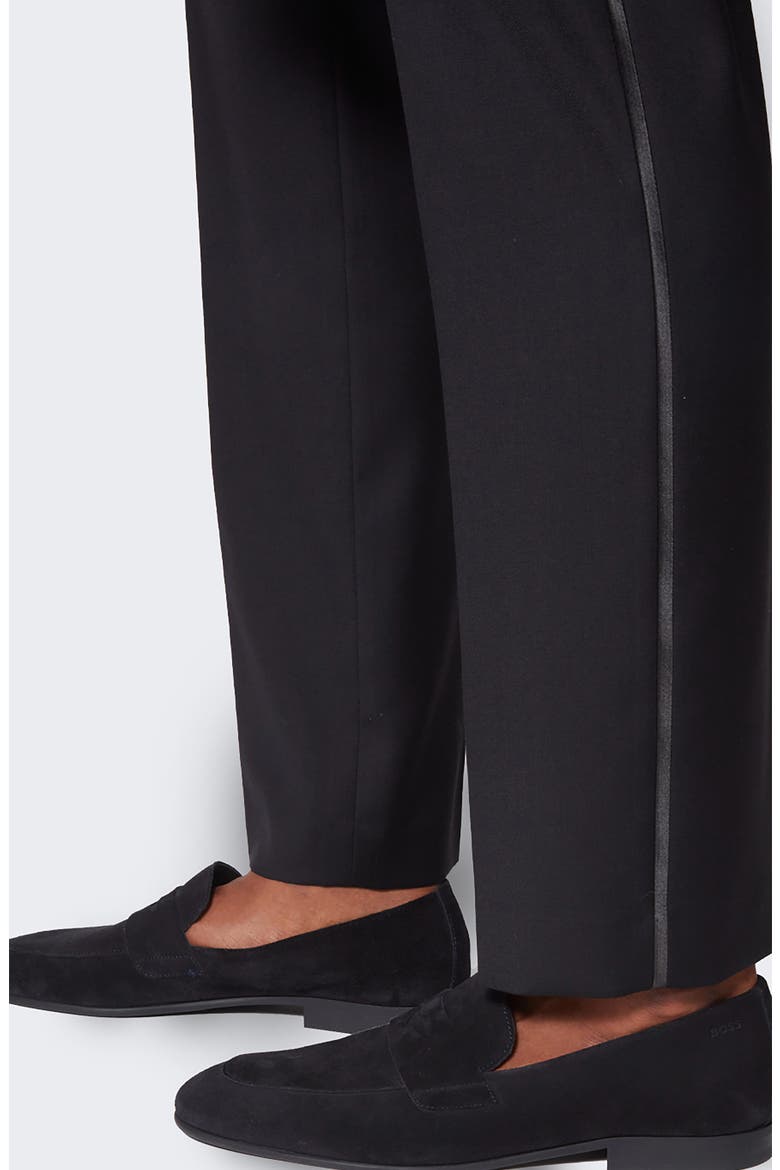 Solid Wool Tuxedo Pants, Alternate, color, BLACK