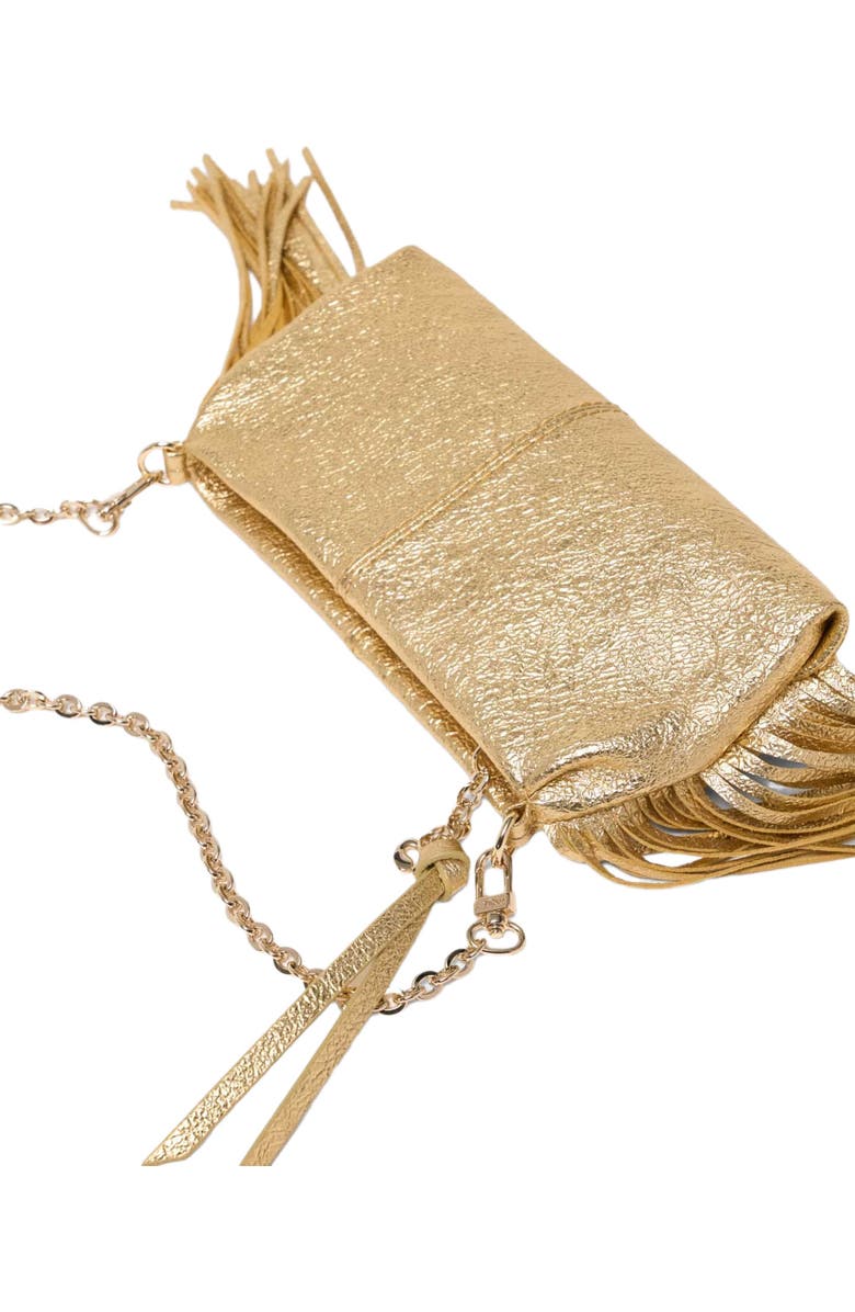 maje Miss M Metallic Pouch Bag, Alternate, color, Gold