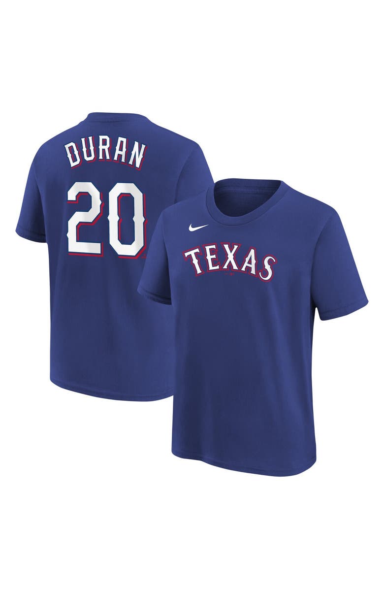 Nike Youth Nike Ezequiel Duran Royal Texas Rangers Name & Number T-Shirt, Main, color, Royal