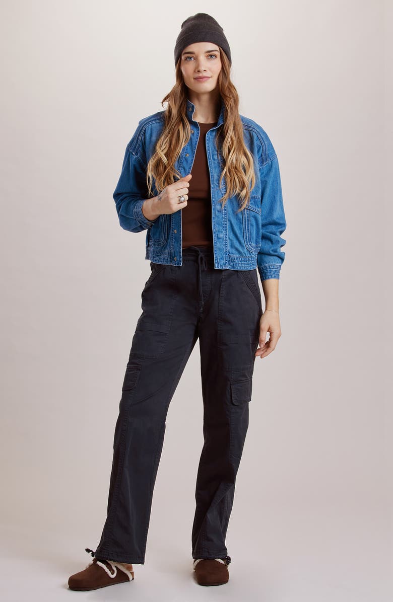 SUPPLIES BY UNIONBAY Tabitha Straight Leg Stretch Cotton Twill Cargo Pants, Alternate, color, Black