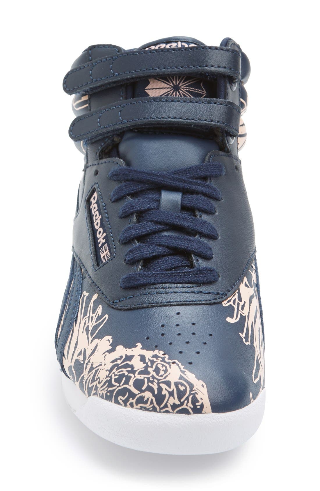 'Freestyle Hi Graphics' High Top Sneaker, Alternate, color, NAVY/ CORAL/ WHITE