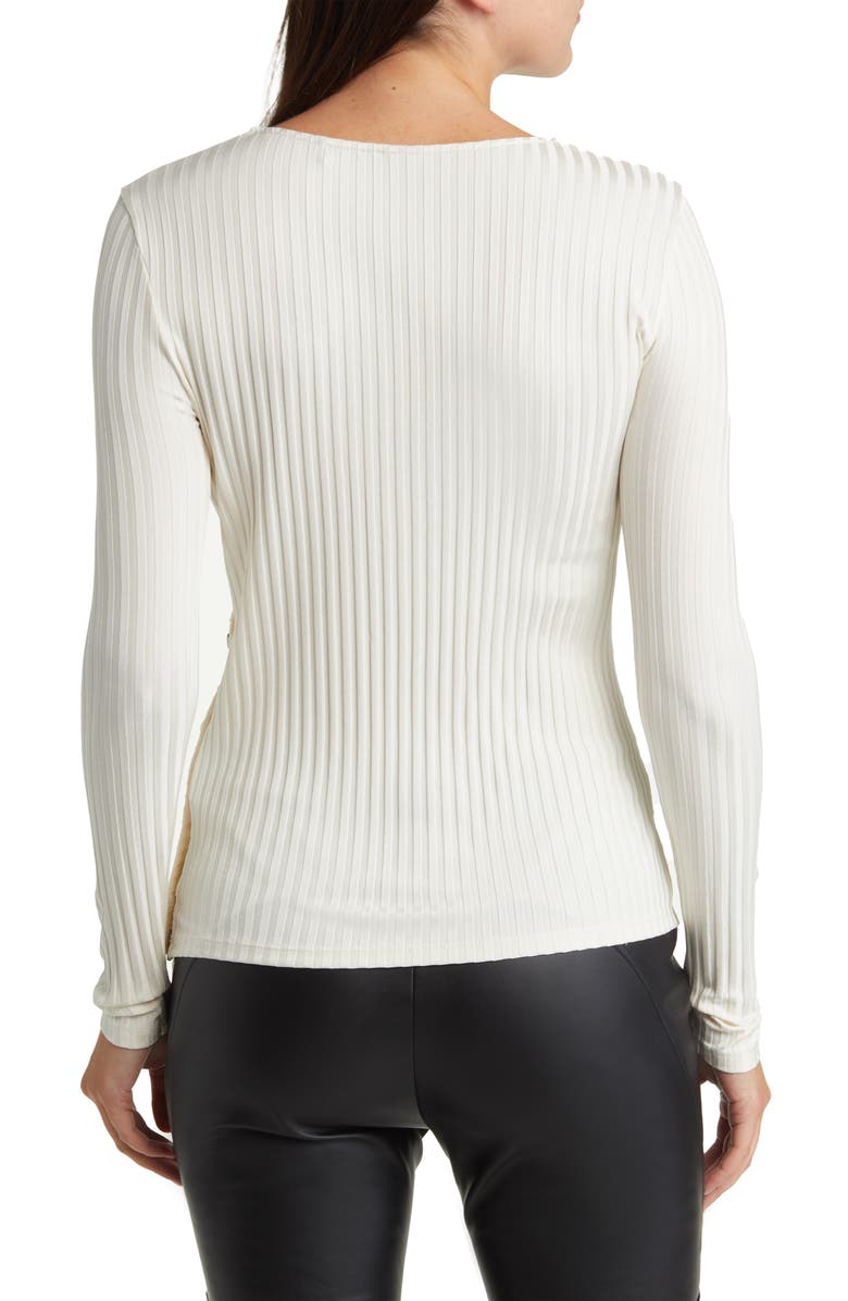 BOSS Eruna Rib Button Trim Sweater, Alternate, color, 