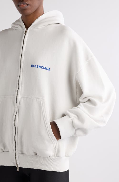 Balenciaga White Sweatshirt With Fixed Hood And Logo Lettering On Front And Rear In Cotton Woman In White