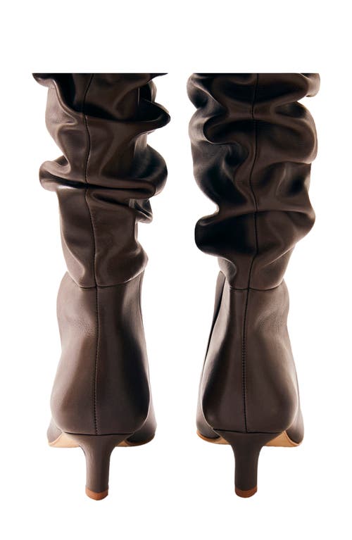 Alohas 50mm Kalila Gathered Leather Tall Boots In Brown