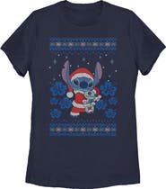 Lilo & Stitch Women's Lilo & Stitch Christmas with Scrump  Graphic T-Shirt