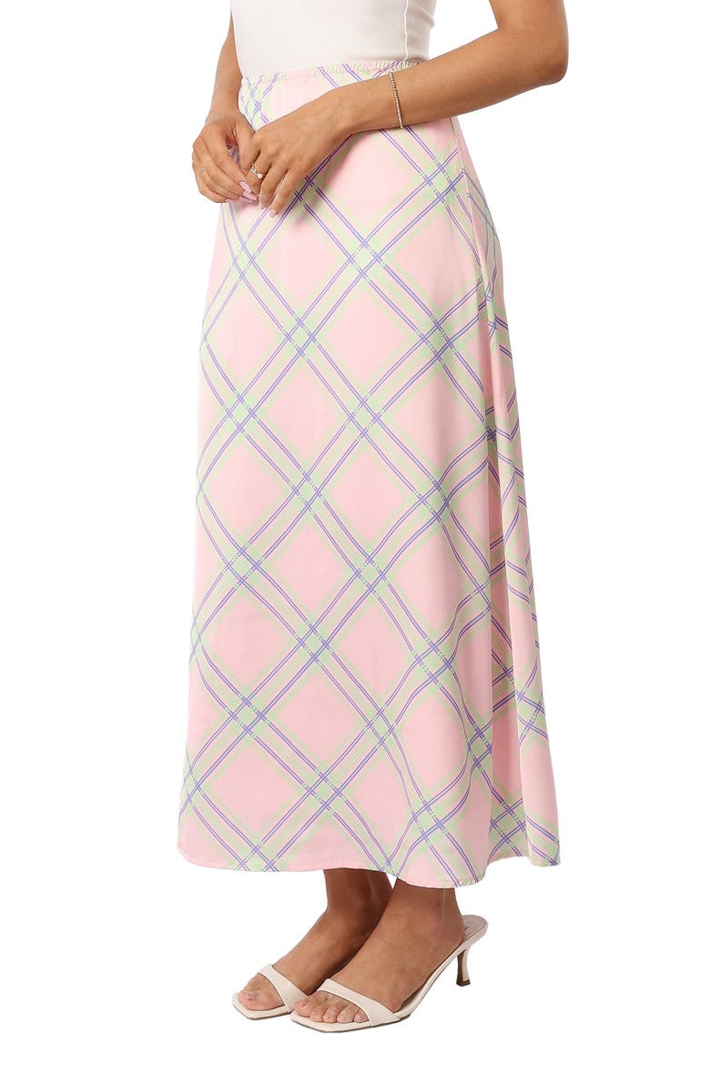 Clarissa Windowpane Check Skirt, Alternate, color, PINK CHECK