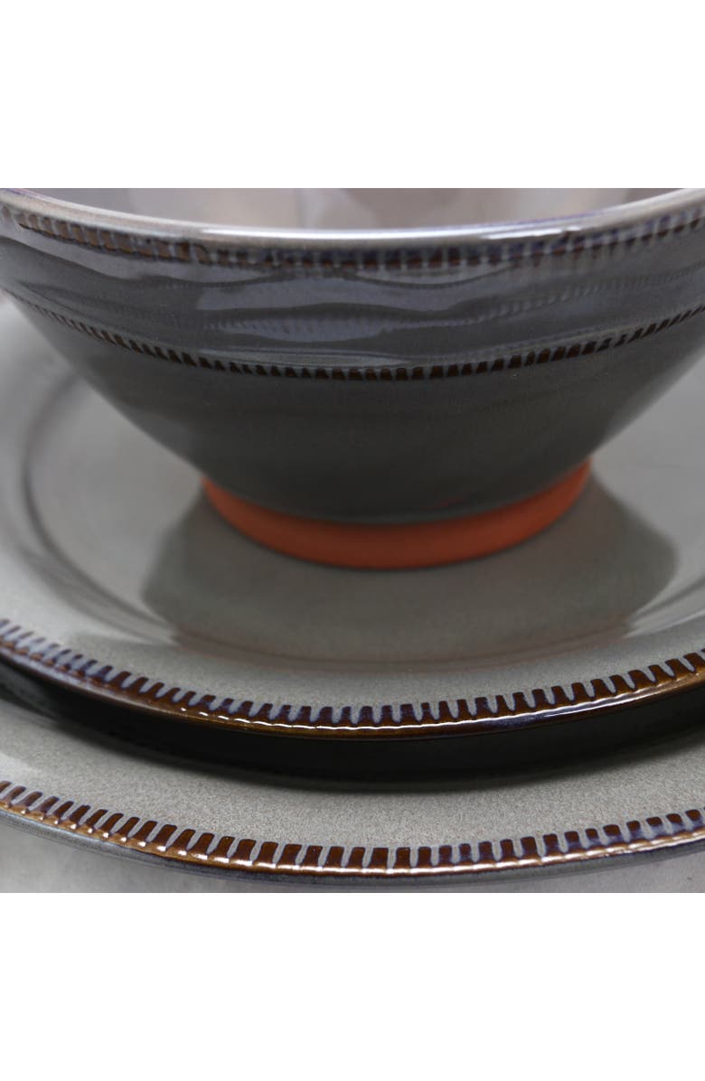 Gibson Elite Terranea 12 Piece Dinnerware Set, Alternate, color, Grey