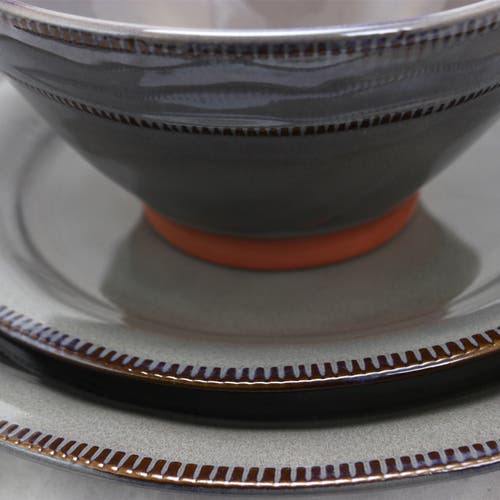 Gibson Elite Terranea 12 Piece Dinnerware Set In Gray