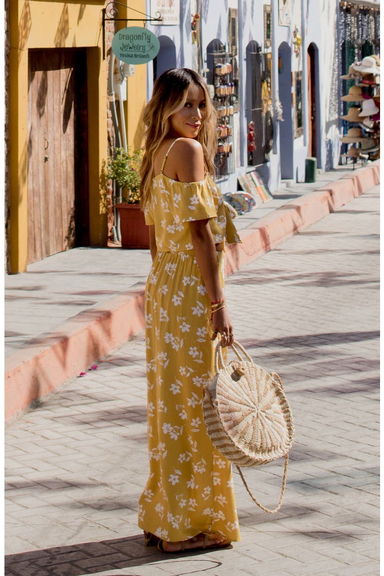 x Sincerely Jules Cold Shoulder Sway Maxi Dress, Alternate, color, CITRUS