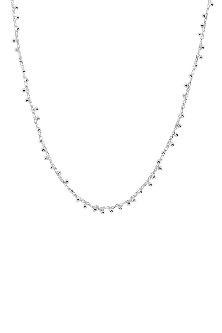 Stud Fringe Necklace, Main, color, SILVER