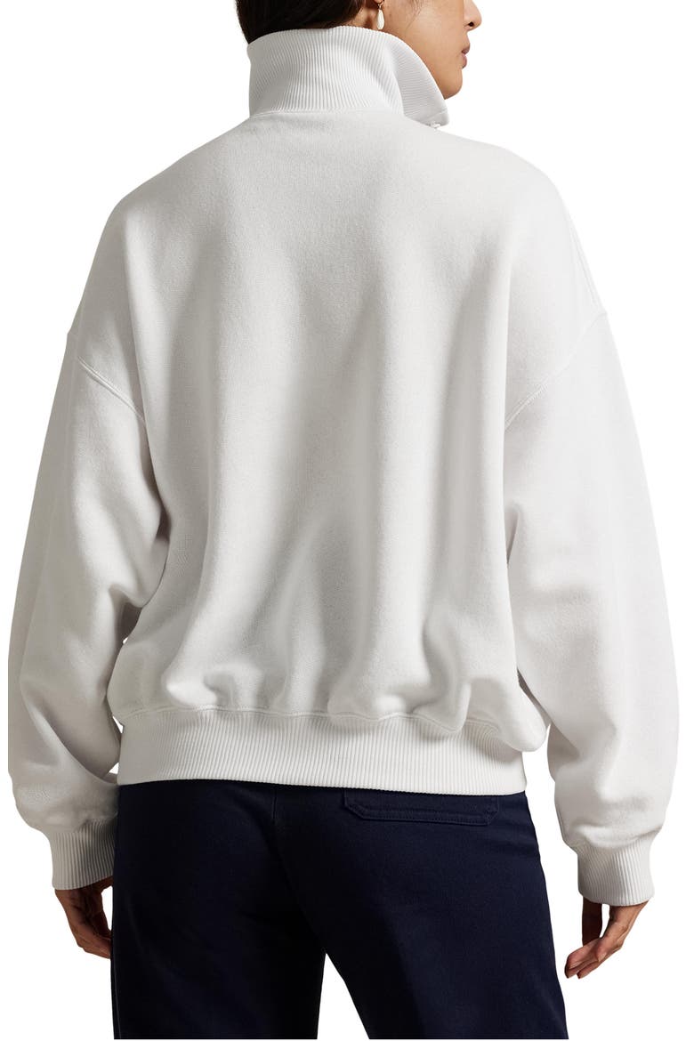 Rib Trim Mock Neck Pullover, Alternate, color, WHITE