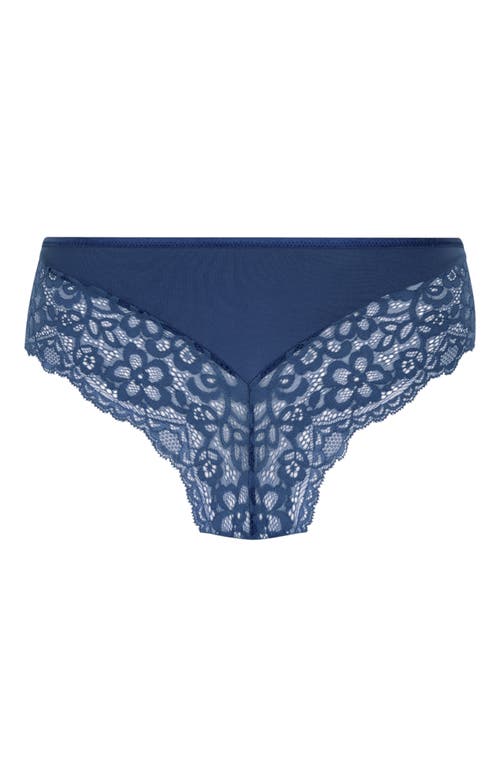 Hunkemoller Marine Brazilian Knickers In Blue