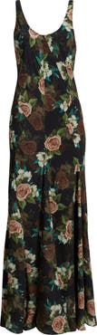Lulus Helena Floral Maxi Cocktail Slipdress