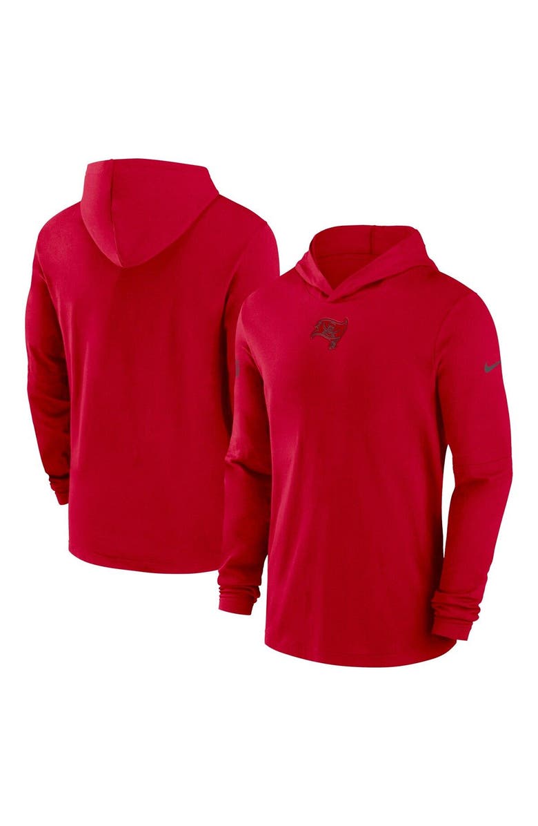 Nike Men's Nike Red Tampa Bay Buccaneers Sideline Performance Long Sleeve Hoodie T-Shirt, Main, color, Red