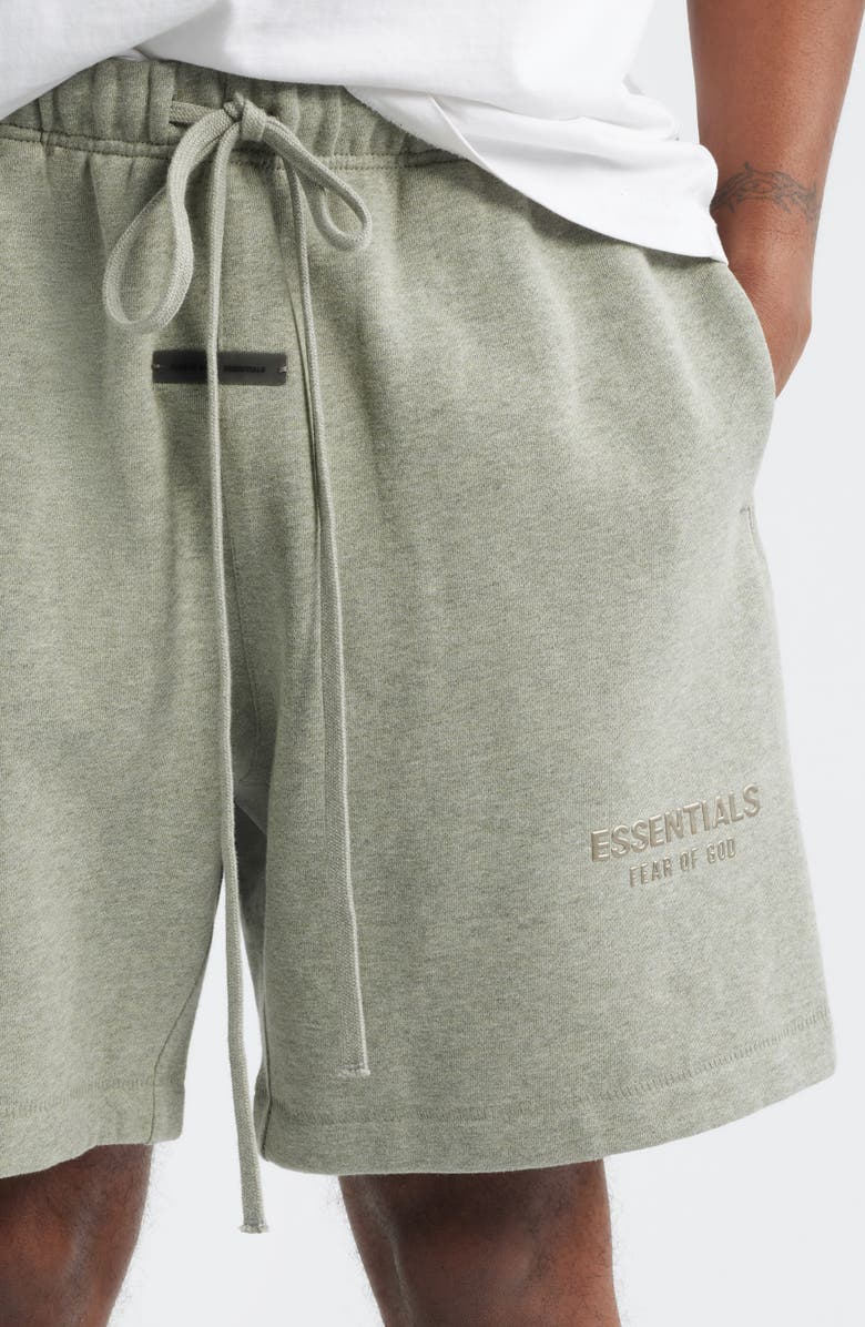 Fear of God Essentials Fleece Soccer Shorts, Alternate, color, Concrete Heather