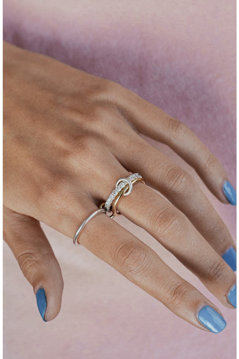 Cassia Diamond Link Ring, Alternate, color, SILVER