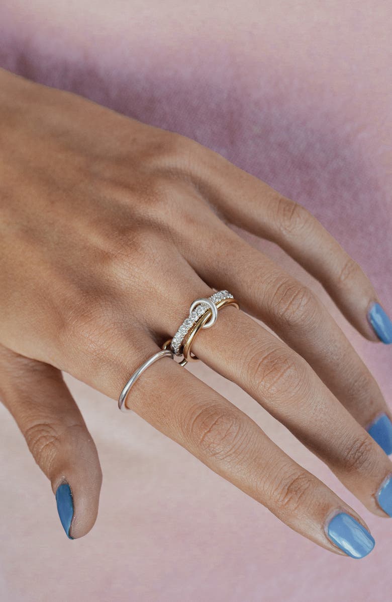 Spinelli Kilcollin Acacia Diamond Link Ring, Alternate, color, Silver