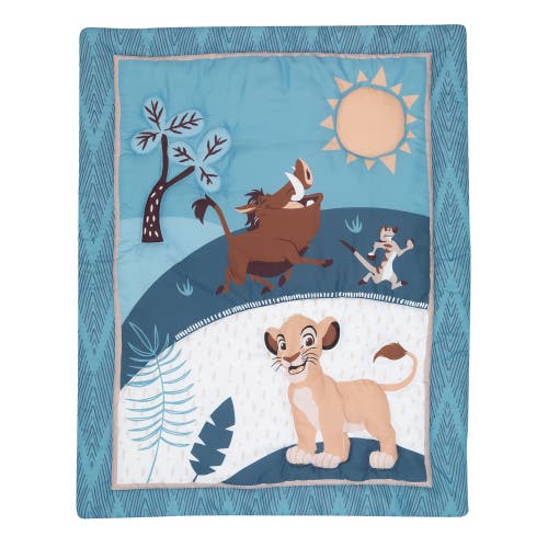 Lambs & Ivy Disney Baby Lion King Adventure 3-piece Mini Crib Bedding Set In Blue
