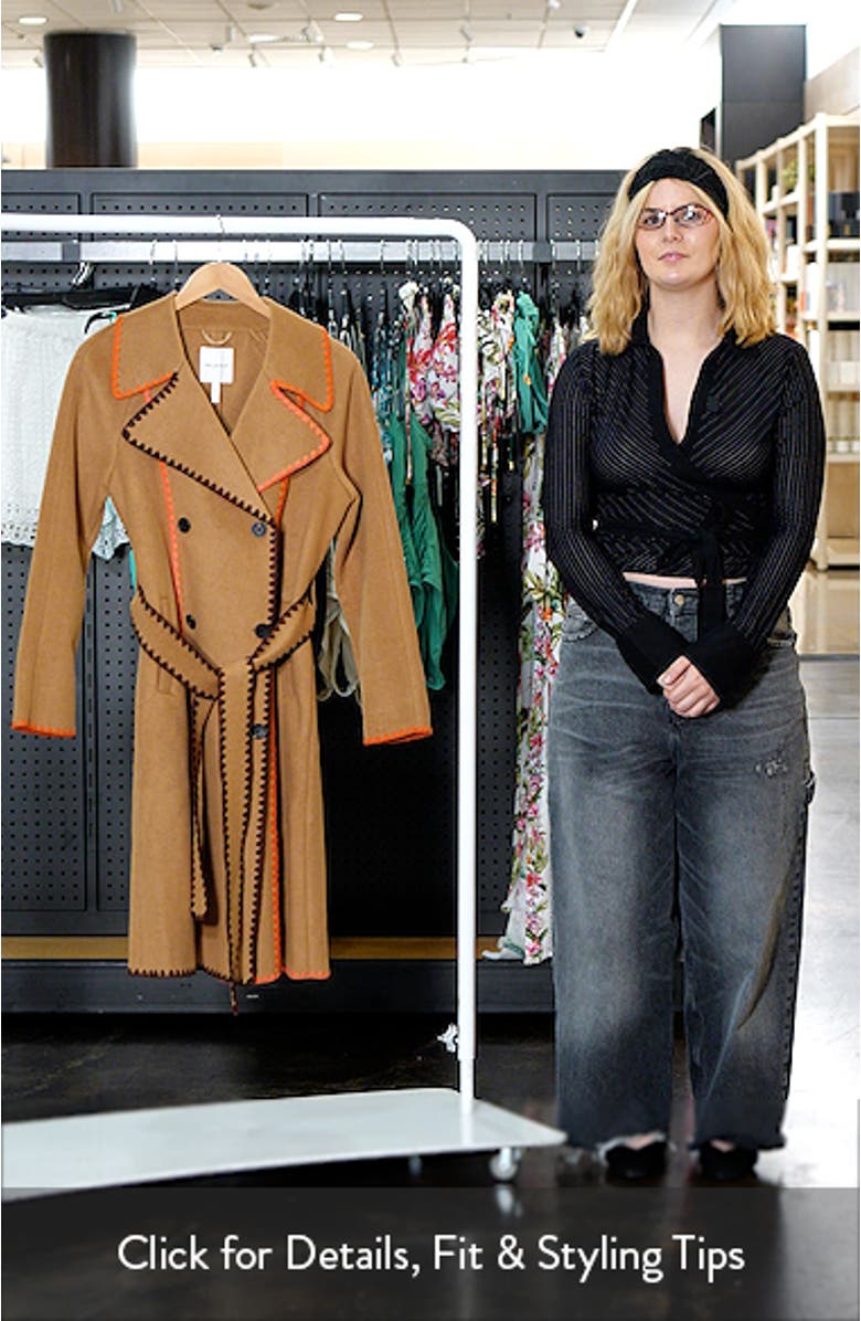 Whipstitch Trim Belted Double Face Coat, sales video thumbnail