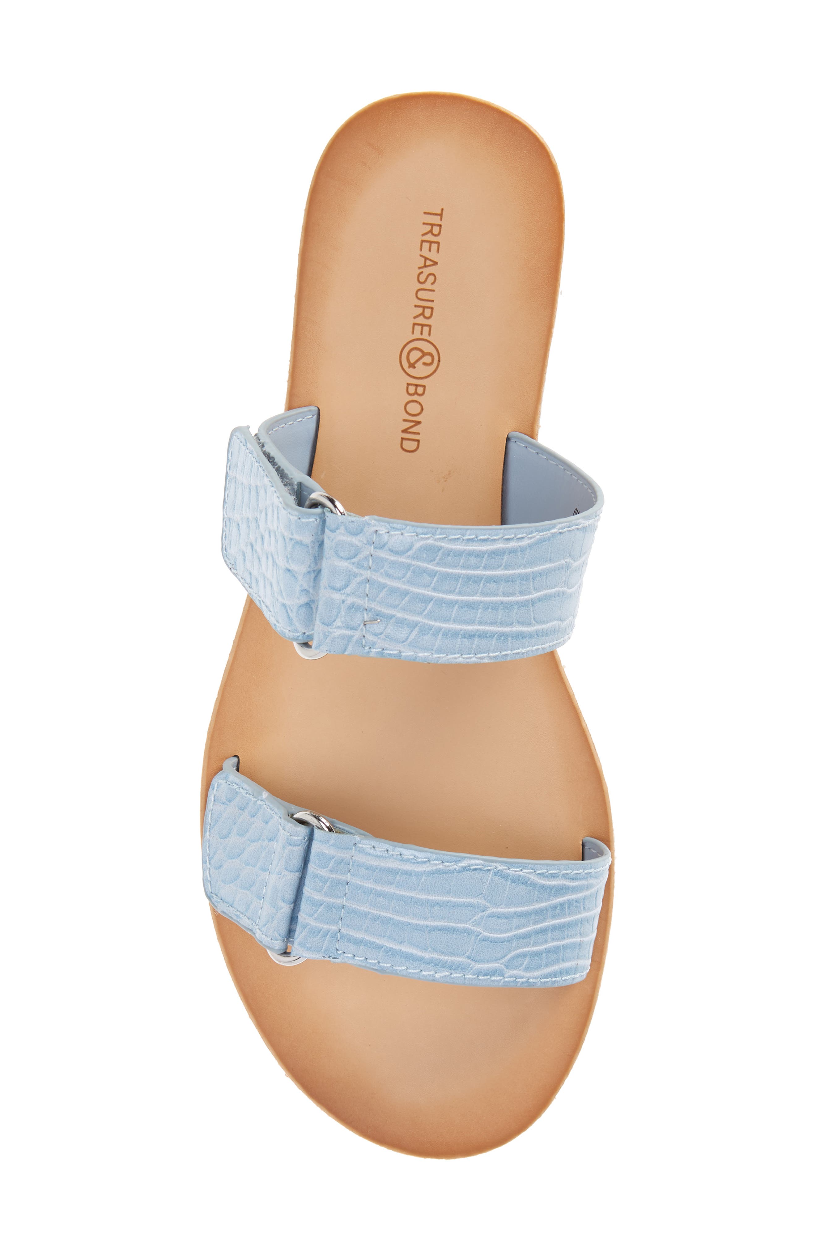 Sofia Slide Sandal, Alternate, color, LIGHT BLUE CROC FAUX LEATHER