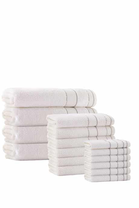 ENCHANTE HOME Monroe Turkish Cotton 16-Piece Towel Set - Cream