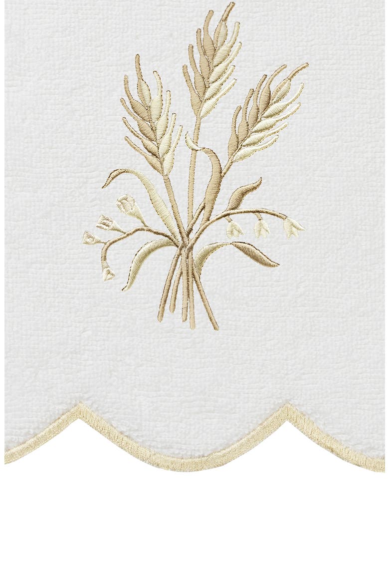 Whitney Scalloped 3-Piece Embellished Towel Set, Alternate, color, WHITE/ BEIGE