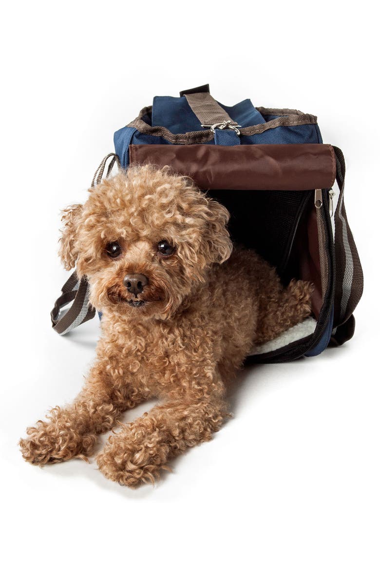 PET LIFE Blue Fashion Canvas Pet Carrier - Medium, Alternate, color, NO COLOR