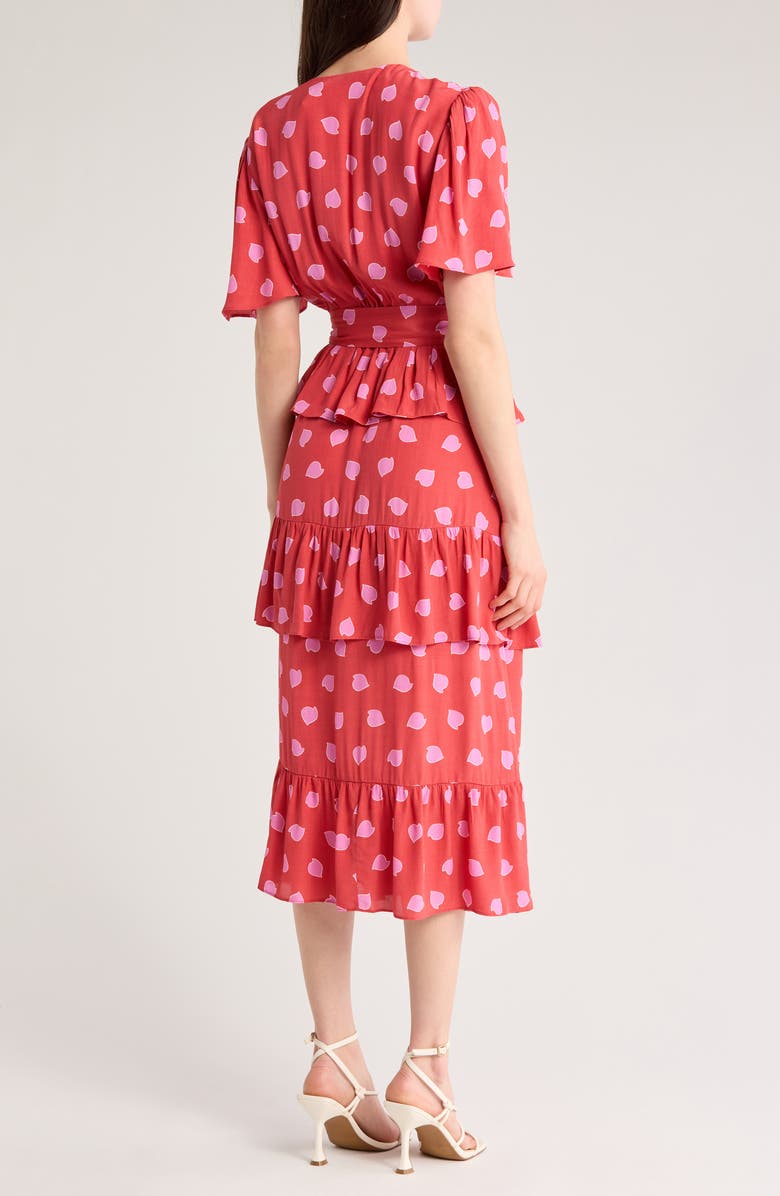 DVF Opal Short Sleeve Tiered Wrap Dress, Alternate, color, 