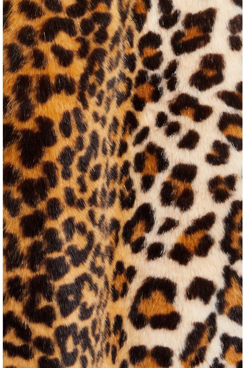 Faustine Leopard Print Faux Fur Coat, Alternate, color, LEO