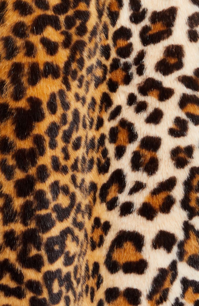 Stand Studio Faustine Leopard Print Faux Fur Coat, Alternate, color,