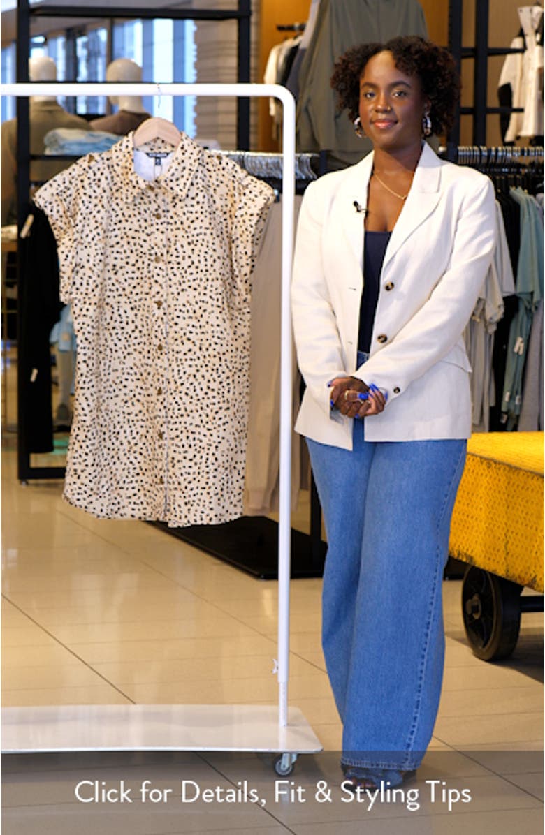 Ilara Leopard Spot Denim Mini Shirtdress, sales video thumbnail