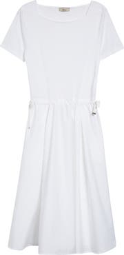 Herno Mixed Media Drawcord Waist Dress