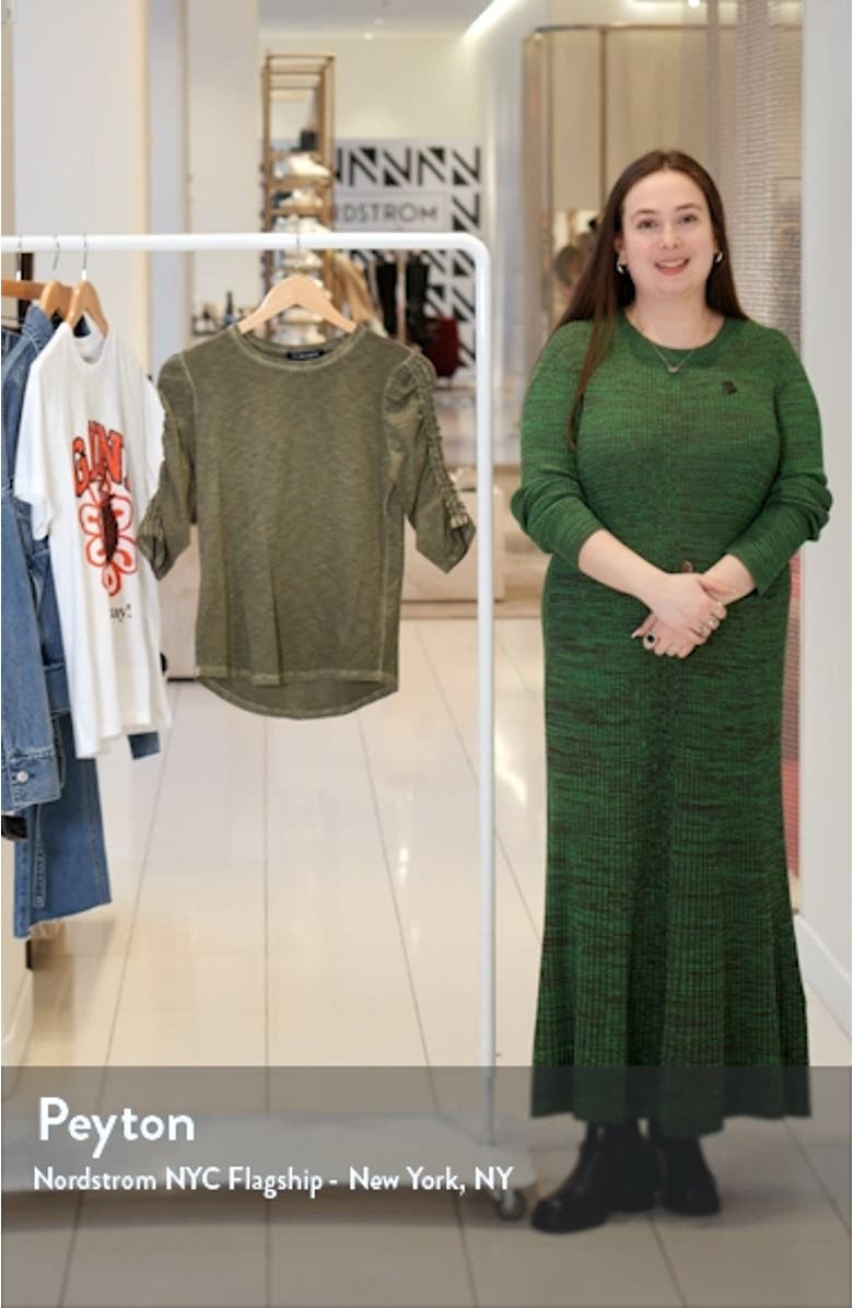 Waldort Ruched Sleeve Pima Cotton Top, sales video thumbnail