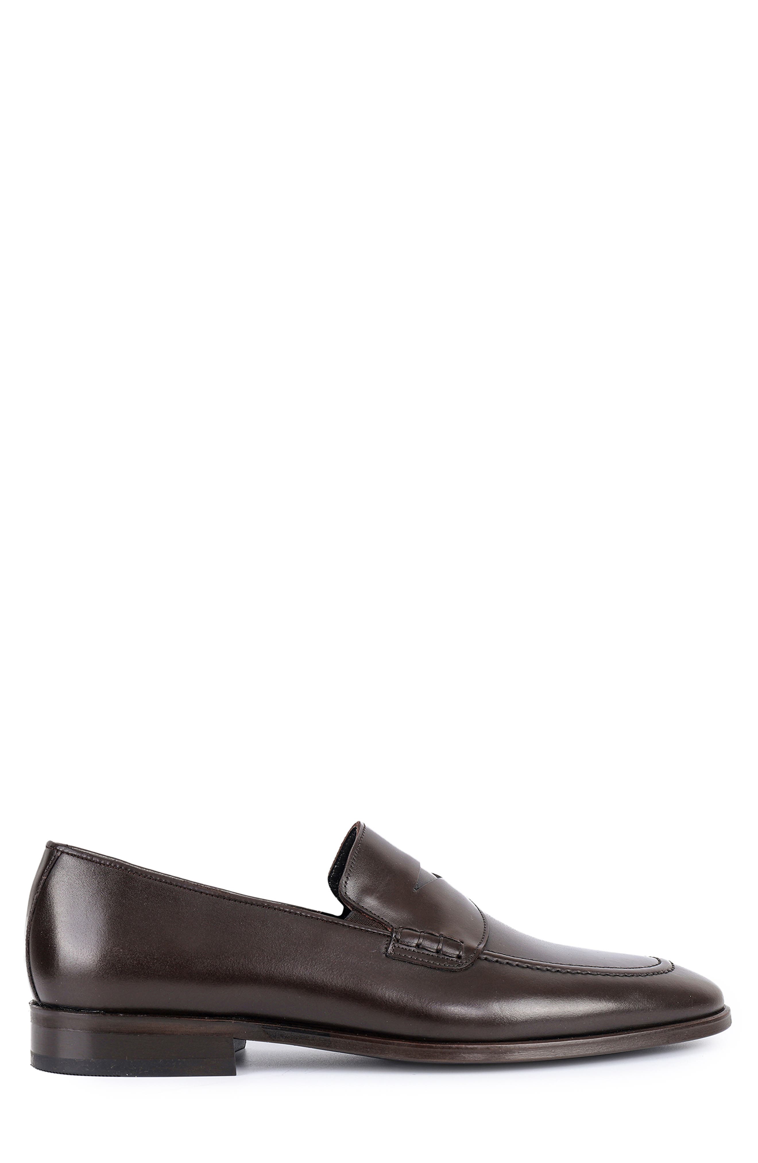Fulton Penny Loafer, Alternate, color, DARK BROWN