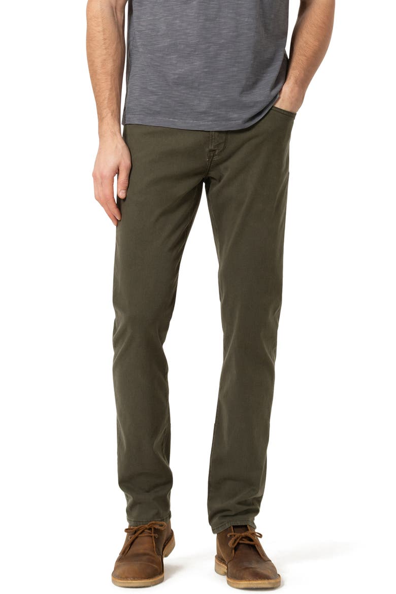 Charisma Relaxed Fit Straight Leg Flat Front Chino Pants, Main, color, DARK OLIVE TWILL