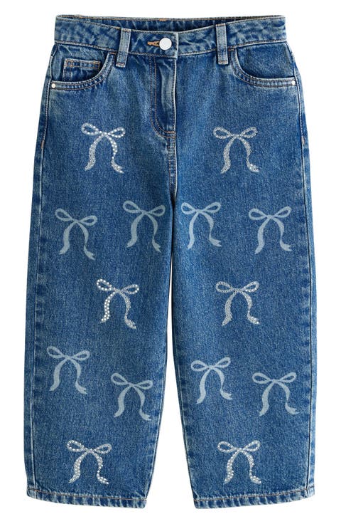 Kids' Sequin Bow Barrel Jeans (Toddler, Little Kid & Big Kid)