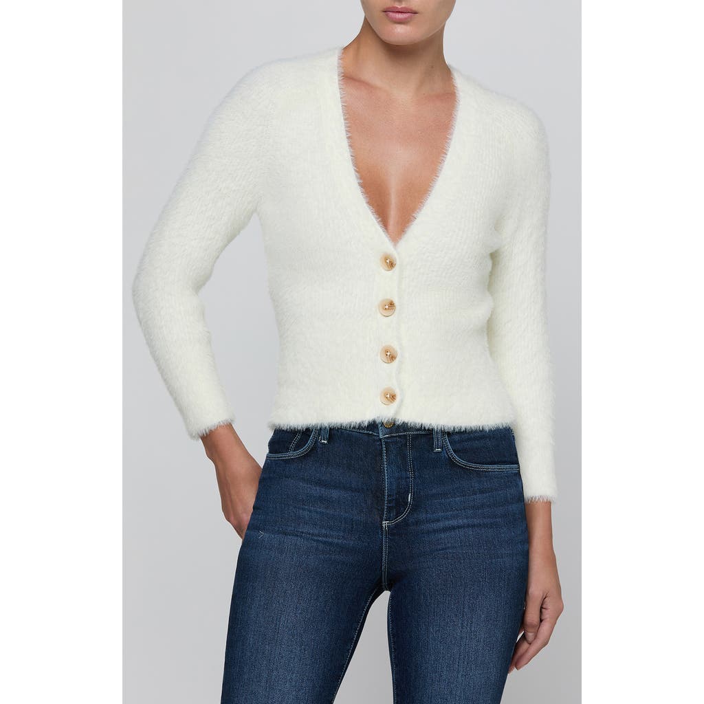 L'agence Agathe Fuzzy Cardigan In Ivory