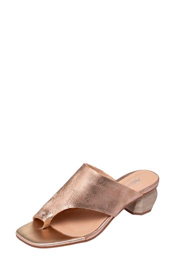 Antelope Afton Toe Loop Leather Dress Sandal In Gold