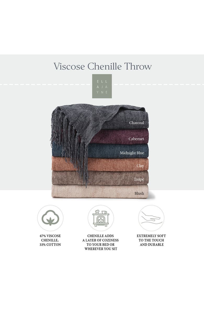 ELLA JAYNE HOME Chenille Throw Blanket, Alternate, color, Charcoal