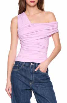 Susana Monaco One-Shoulder Gathered Knit Top