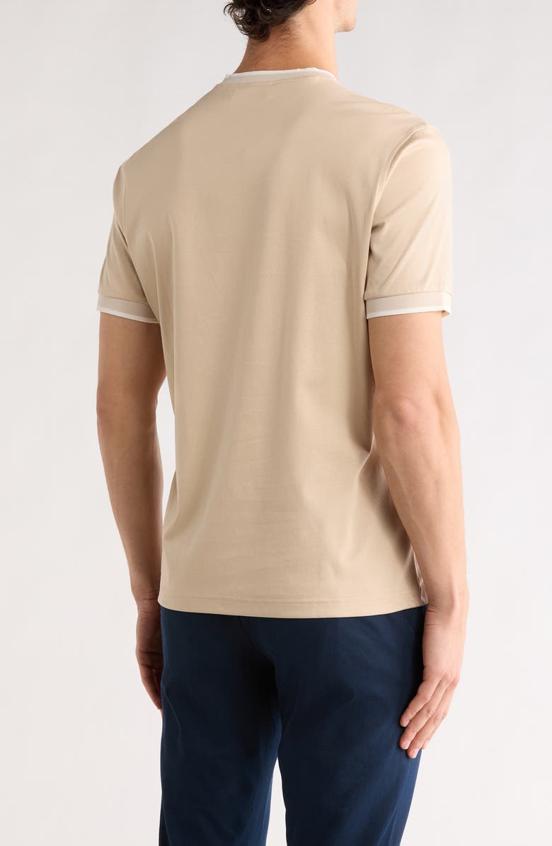 Bugatchi Pima Cotton V-Neck T-Shirt, Alternate, color, Sand