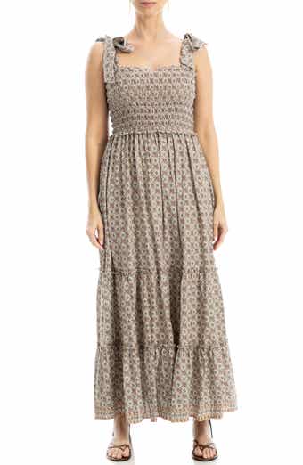 Tie Strap Smocked Tiered Sundress